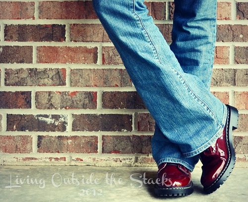 Shiny Red Combat Boots {Living Outside the Stacks}