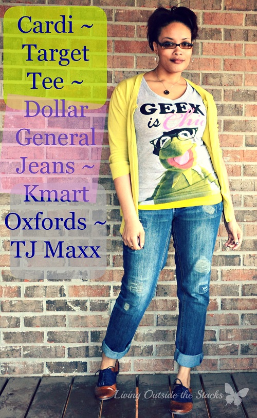 Citron Cardi Geek Tee and Jeans {Living Outside the Stacks}