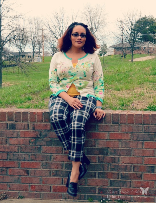 Charlotte Tarantola Sweater Old Navy Pixie Pants and Black High Heeled Loafers {Living Outside the Stacks}
