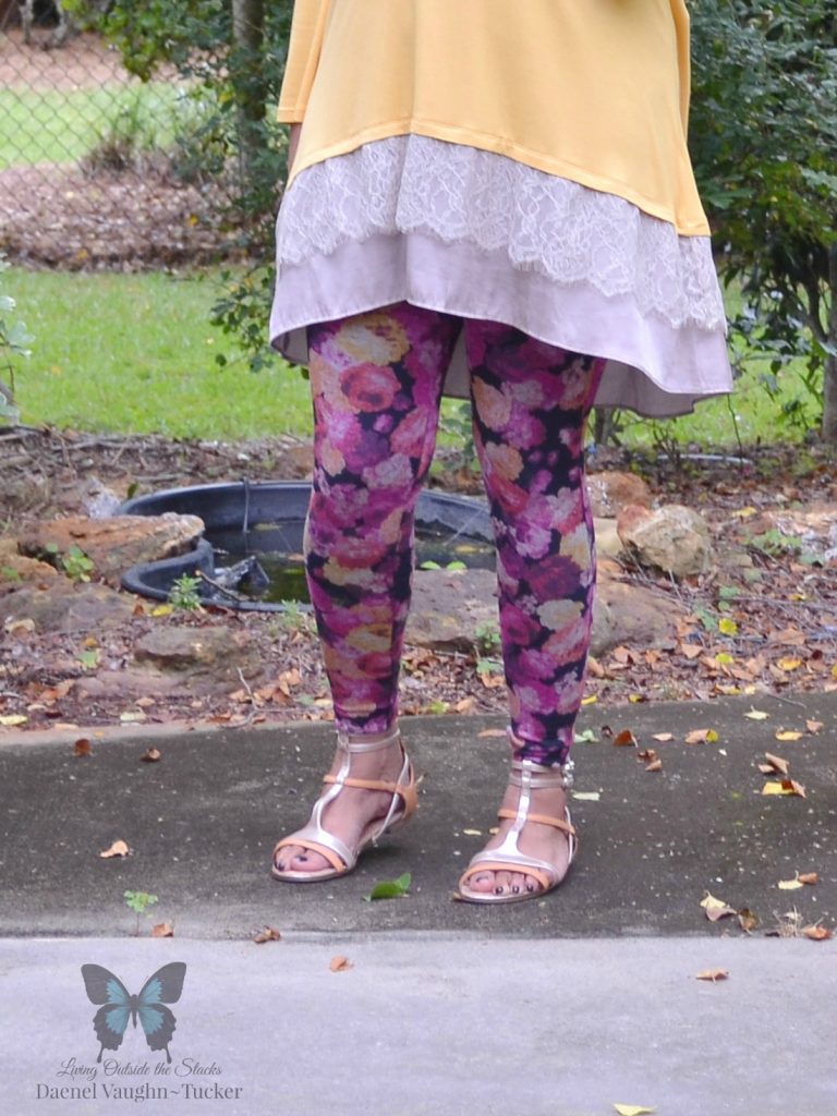 Maize Logo Top Floral Leggings and Sseko Sandals {living outside the stacks}