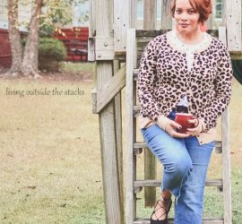 Leopard Cardi Polka Dot Tee Jeans and Wrap Around Black Flats {living outside the stacks}