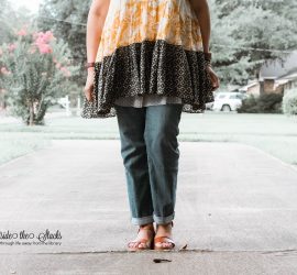 Daenel T {living outside the stacks} Free People Tunic Laurie Felt Weekender Jeans and Tan Sandals