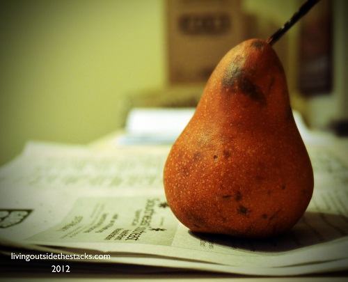 Pear and Newspaper