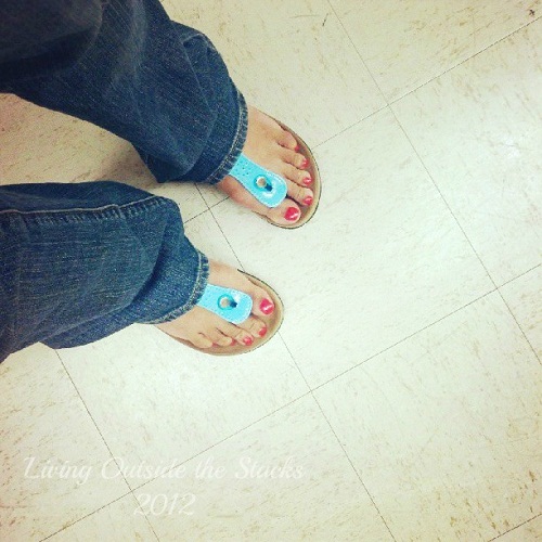 Turquoise Thong Sandals