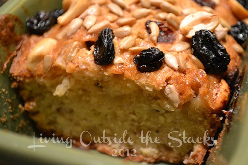 Banana Bread with Cranberry Trail Mix Crust {Living Outside the Stacks}