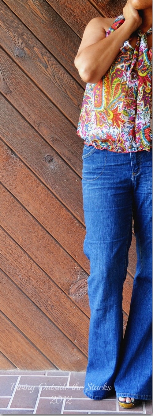 Print Blouse and Jeans {Living Outside the Stacks}