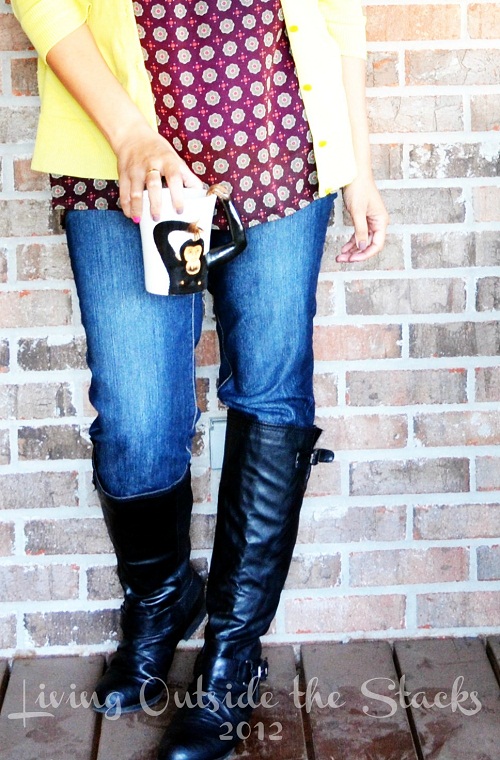 Citron, Purple Polka Dots, Jeans and Boots {Living Outside the Stacks}