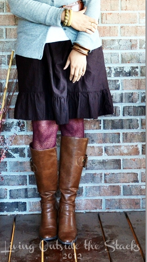 Burgundy Tights {Living Outside the Stacks}