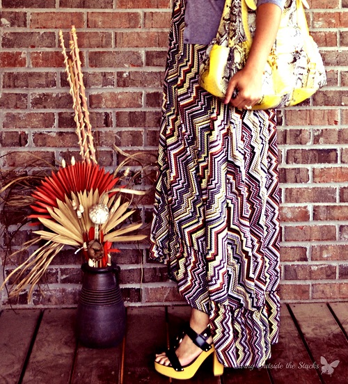 Gray Cardi and Print Maxi {Living Outside the Stacks}
