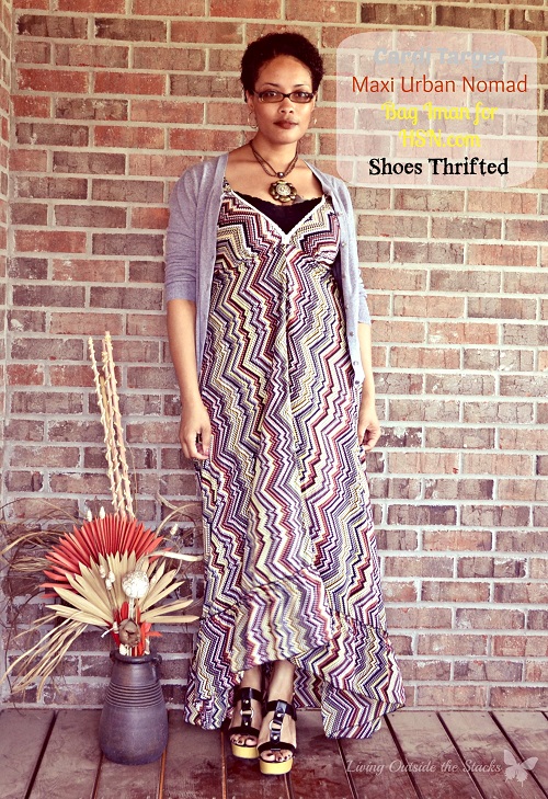 Gray Cardi and Print Maxi {Living Outside the Stacks}
