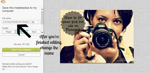 How to ID your pics for use on Pinterest {Living Outside the Stacks}