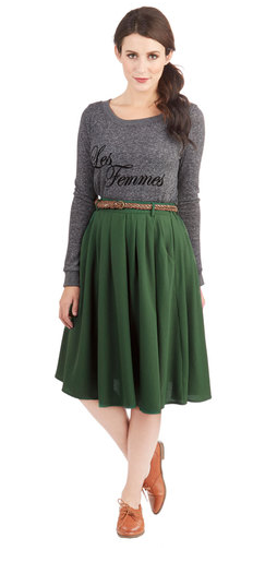 Breathtaking Tiger Lilies Skirt in Stem Green {Modcloth}