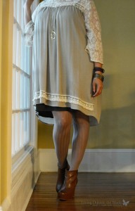 Willow Dress with Olive Slip and Willow Tights with Brown Booties {living outside the stacks} follow on Instagram @DaenelT