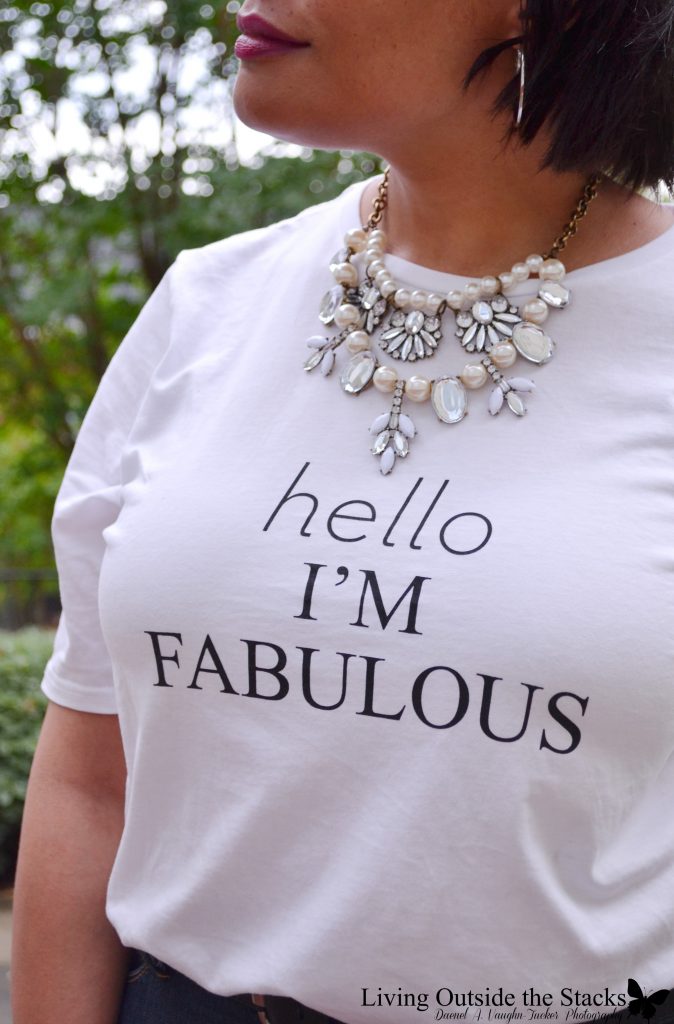 Hello Im Fabulous Tee and Jeans and Black Oxfords {living outside the stacks} #HelloImFabulous
