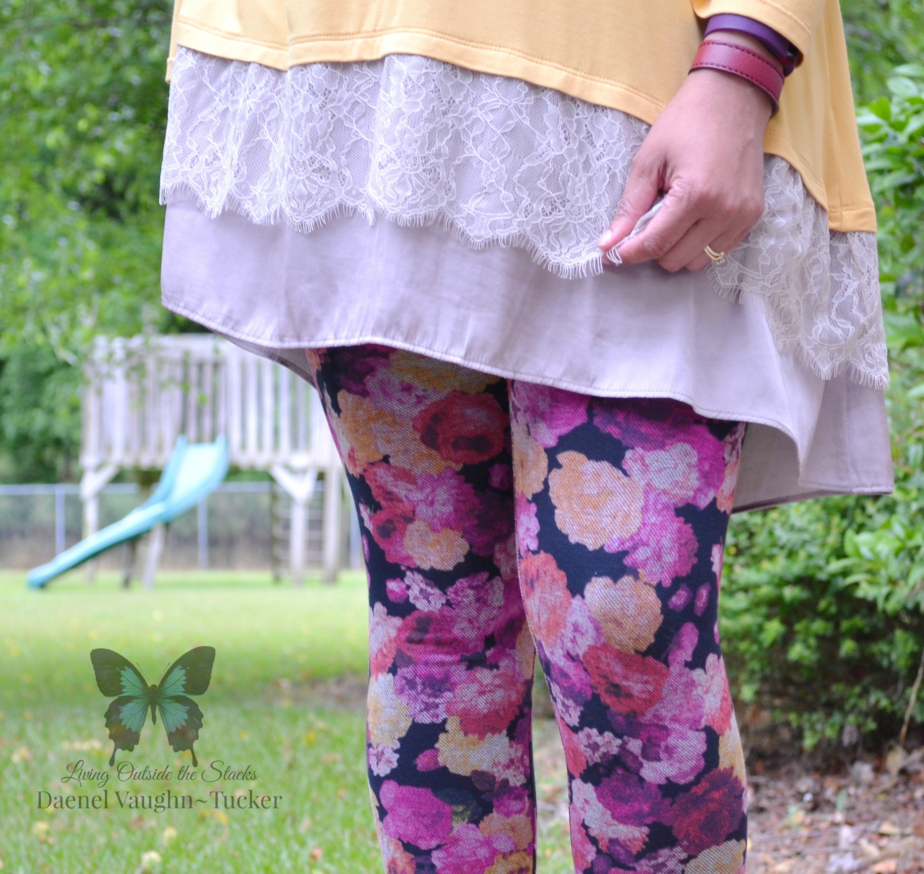 Maize Logo Top Floral Leggings and Sseko Sandals {living outside the stacks}