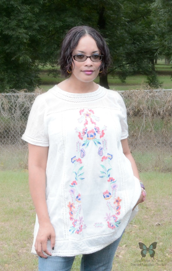 Embroidered Tunic Jeans and Sandals 4 {Living Outside the Stacks}
