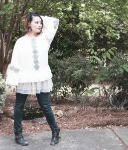Aztec Print Blouse Jeggings and Boots {living outside the stacks}