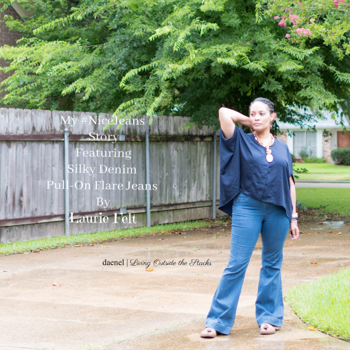 My #NiceJeans Story featuring Silky Denim Pull-On Flare Jeans by Laurie Felt {living outside the stacks}