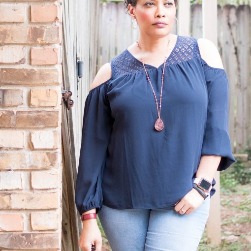 Ageless Style Linkup {living outside the stacks} Fall Colors Navy Blue Laurie Felt Hollywood Blouse Skinny Jeans andBlack Musse and Cloud Booties