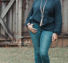 Navy Eyelet Top with Jeans and Navy Mary Janes {living outside the stacks} Style Imitating Art