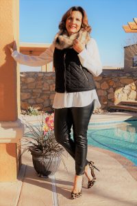 Leslie {once unpon a time happily ever after} Ageless Style Bloggers Faux Fur