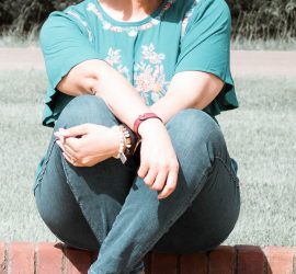 Teal Embroidered Blouse Skinny Jeans and Brown Sandals {living outside the stacks}
