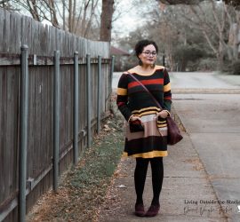 Striped Sweater Dress Black Tights Oxfords {living outside the stacks} Daenel T