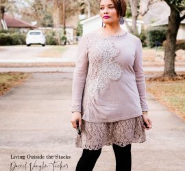 Taupe Tunic Black Tights and Gray Ankle Booties {living outside the stacks}