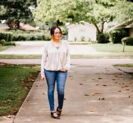 Yellow Cardi Taupe Wrap Top Jeggings and Mary Janes {living outside the stacks}