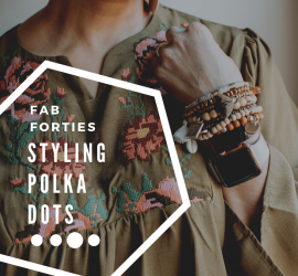 Fab Forties {living outside the stacks} Polka Dot Earrings Embroidered Top and Jeans
