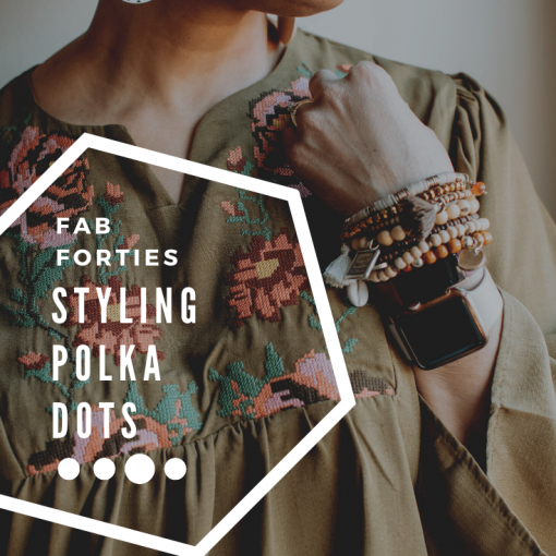 Fab Forties {living outside the stacks} Polka Dot Earrings Embroidered Top and Jeans