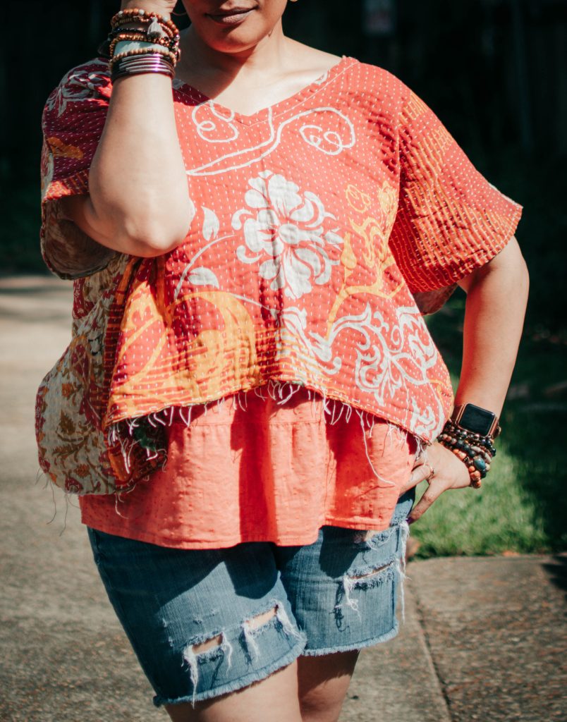 Daenel T {living outside the stacks} Kantha Bae Crop Top and Denim Jeans