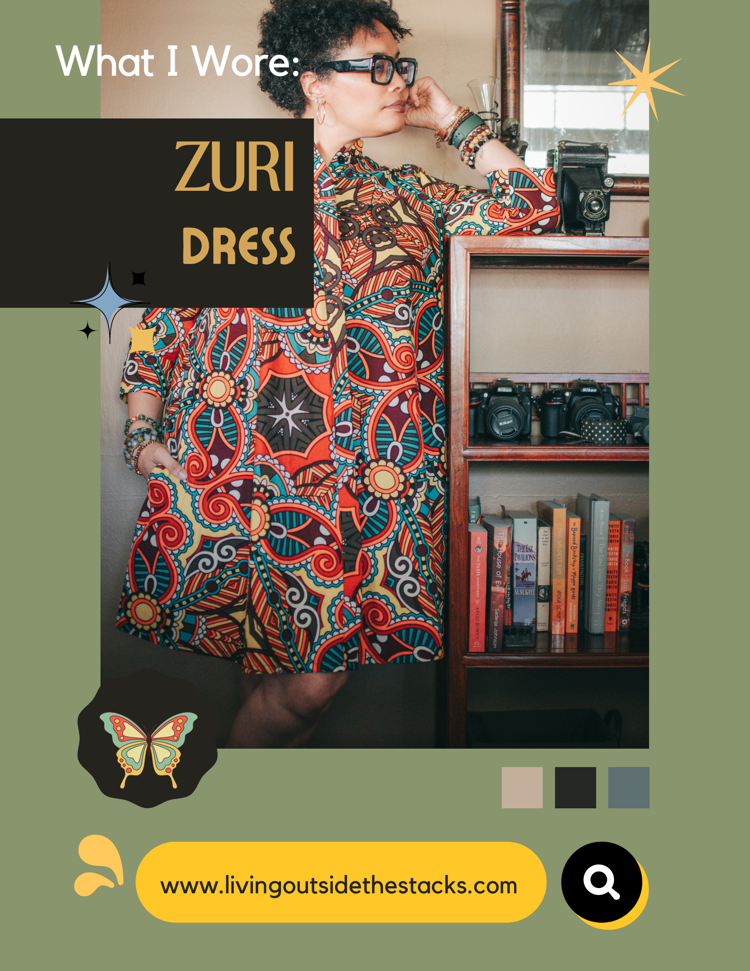 What I Wore Zuri Dress Pinterest {living outside the stacks} Follow @DaenelT on Instagram #ZuriDress #HeyZuri #OverFiftyStyle #BohoStyle #LibrarianStyle #Librarianotographer #50AndFabulous #SustainableStyle