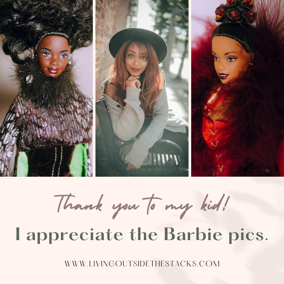 Thank you for the Barbie pics Facebook {living outside the stacks} Follow @DaenelT on Instagram