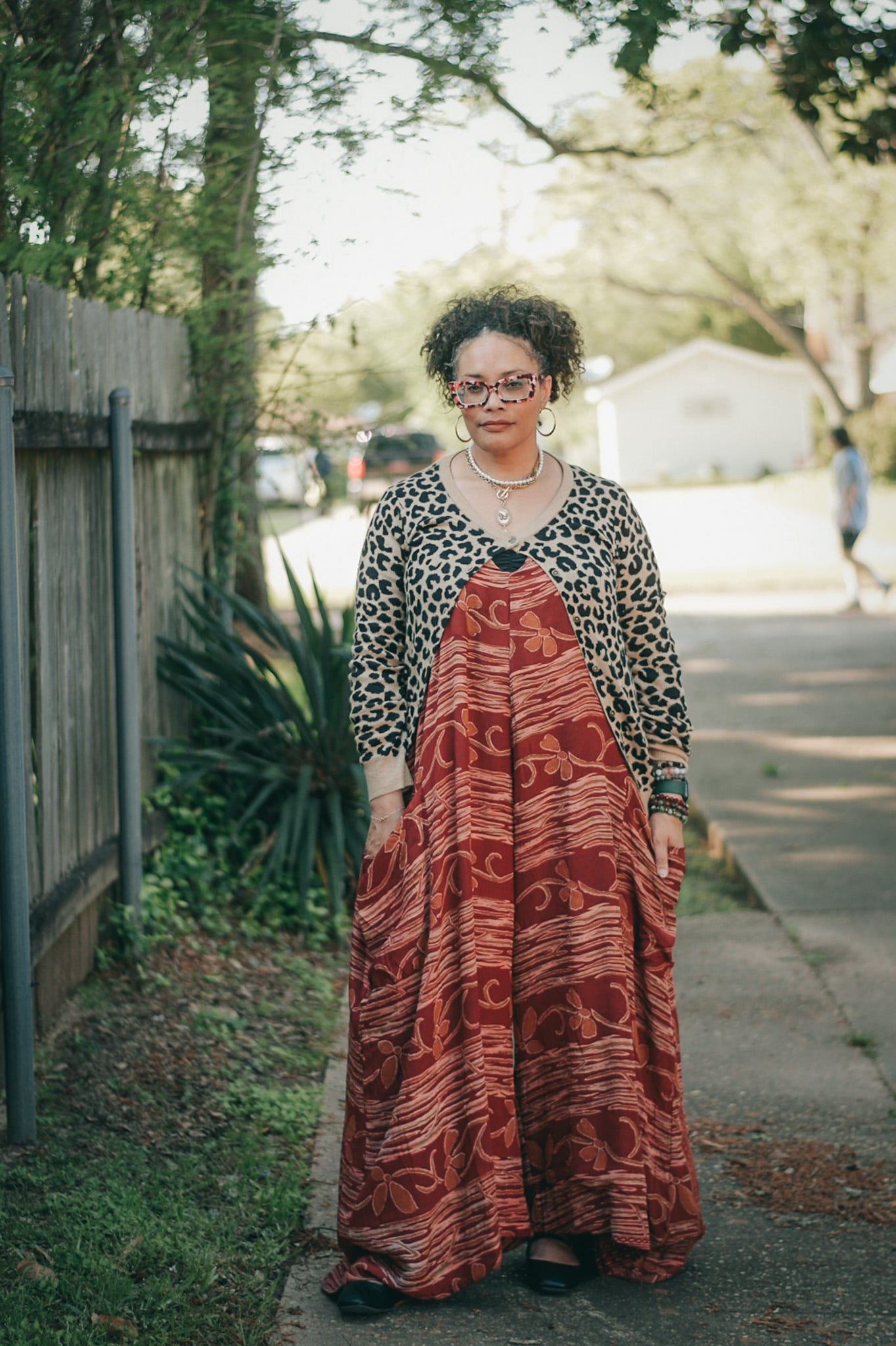 What I Wore Animal Print Cardi and Kantha Bae Jumpsuit {living outside the stacks} Follow @DaenelT on Instagram