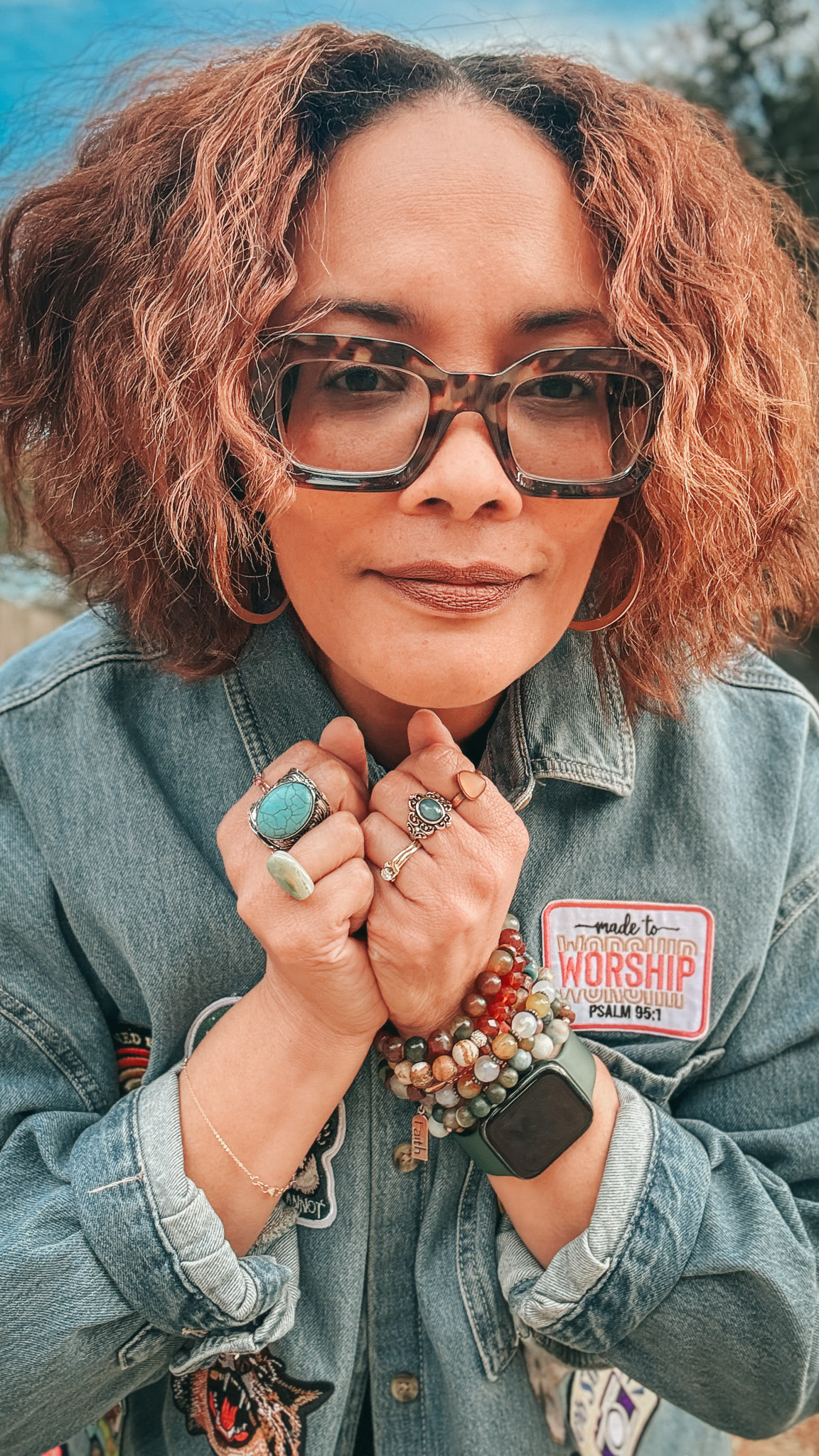 DIY Denim Patch Jacket and Camo Pants {living outside the stacks} Follow @livingoutsidethestacks on Pinterest