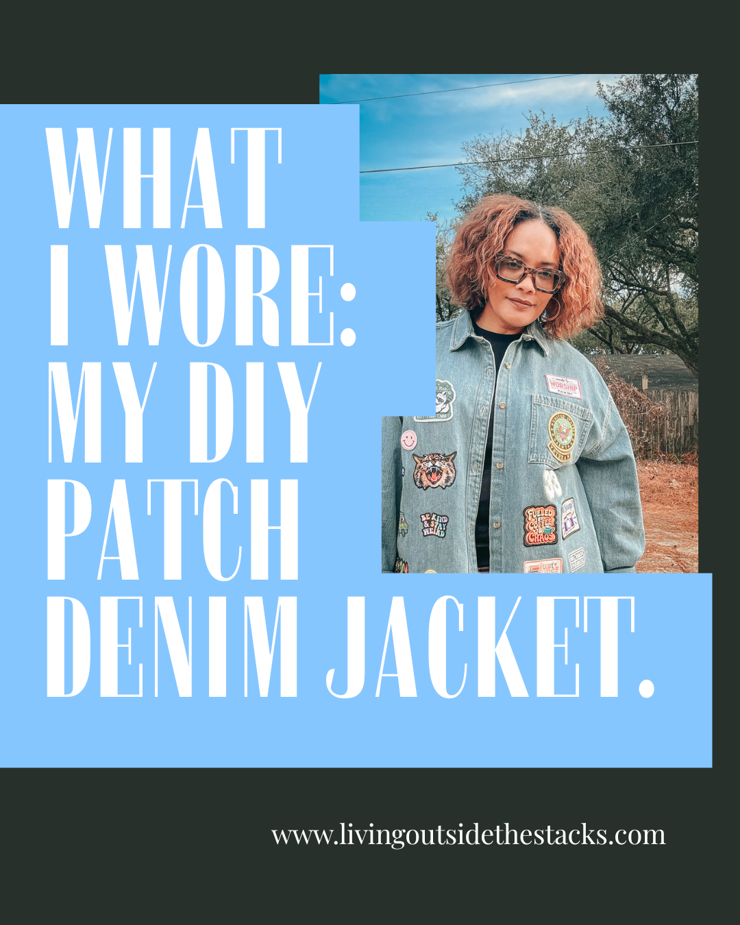 DIY Denim Patch Jacket and Camo Pants {living outside the stacks} Follow @livingoutsidethestacks on Pinterest