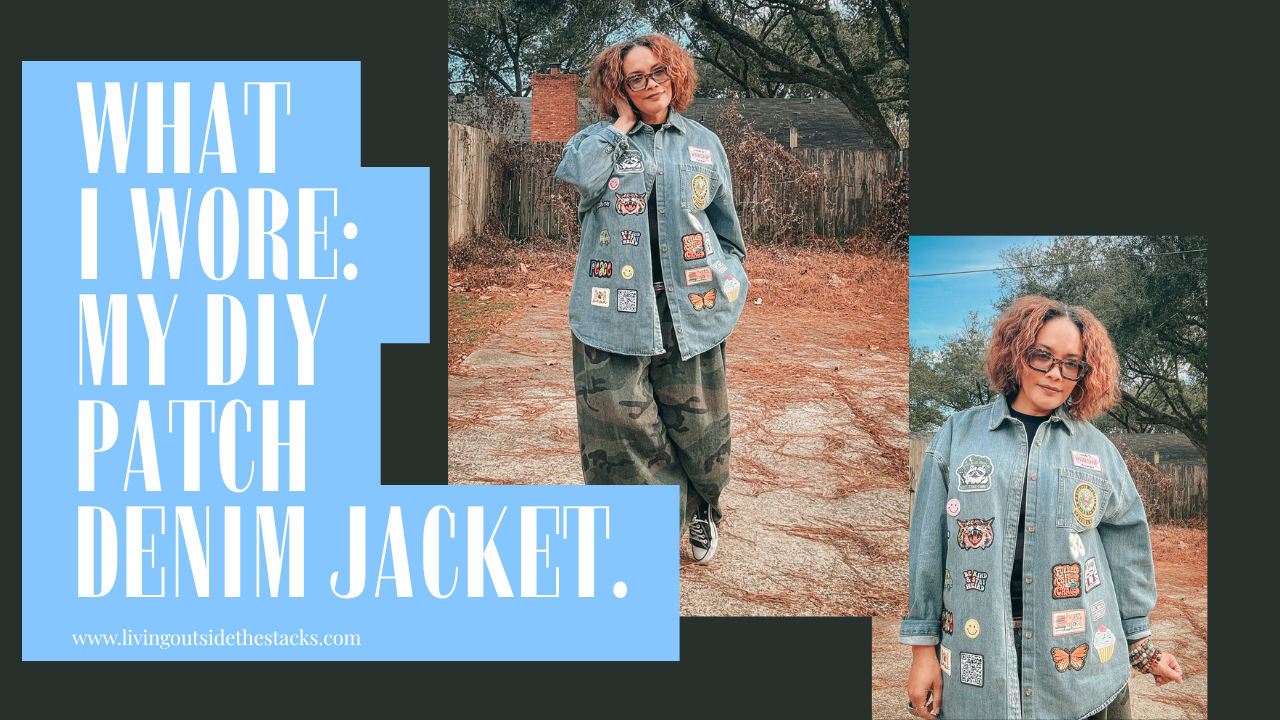 DIY Denim Patch Jacket and Camo Pants {living outside the stacks} Follow @livingoutsidethestacks on Pinterest