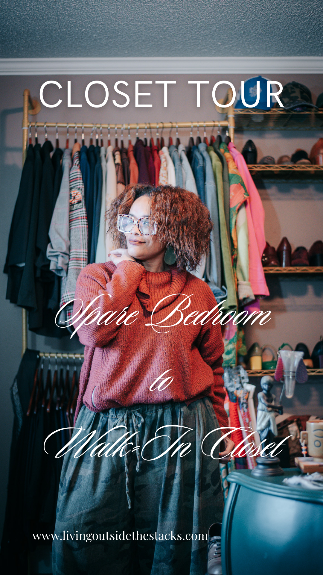 Closet Tour Spare Bedroom to Walk-In Closet {living outside the stacks} Follow @DaenelT on Instagram